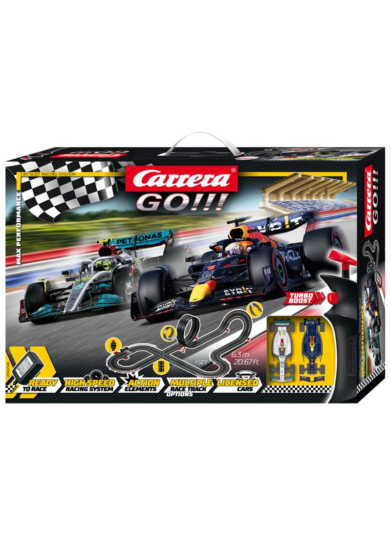 Carrera Go Max Performance Formula 1 Race Track Set Mercedes vs Red Bull Racing 6.3 m Race Track