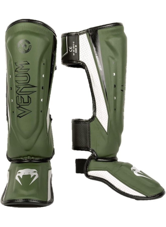 Elite Evo Shinguards Khaki/Silver