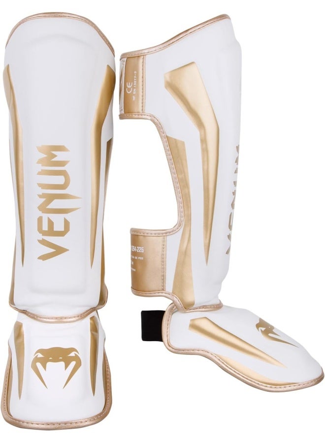 Elite Standup Shin Guards White/Gold