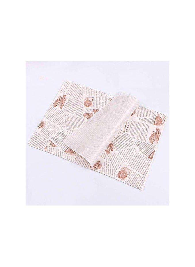 100 Pcs Wax Baking Papers Disposable Oilproof Greaseproof Paper Sheets Square Food Packaging Wax Paper Food Tray