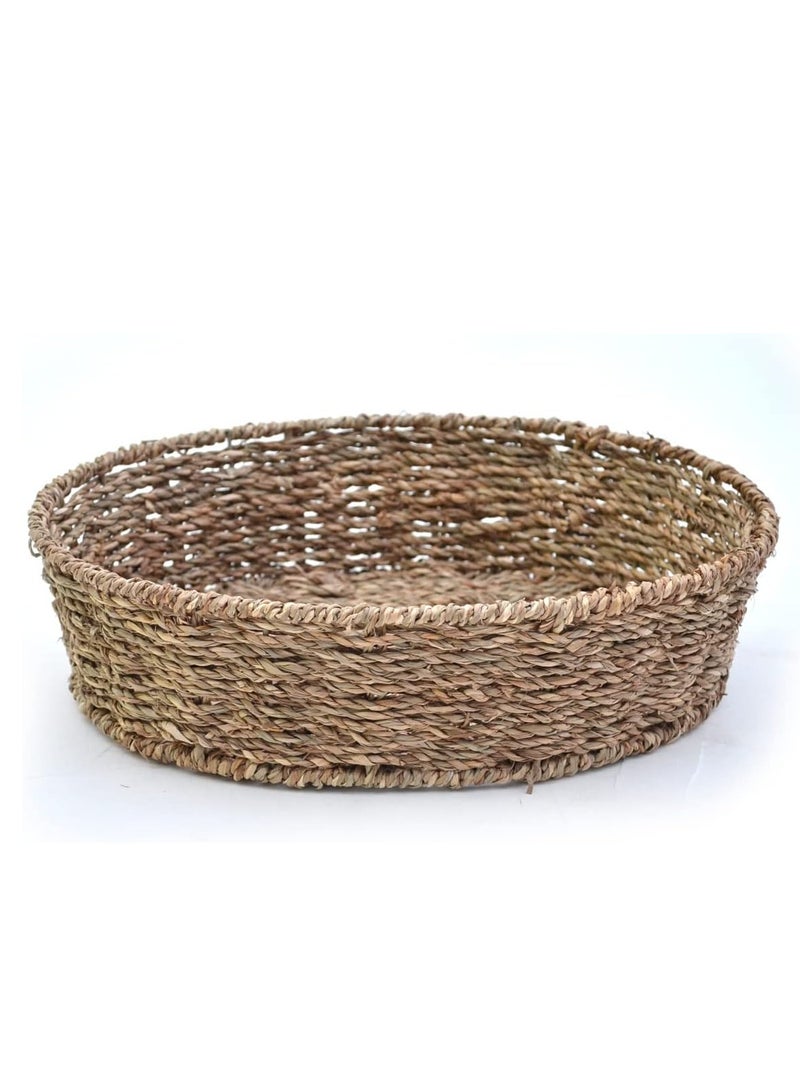 temp-tations® Floral Lace Oval Baker with Banana Grass Woven Basket - Green