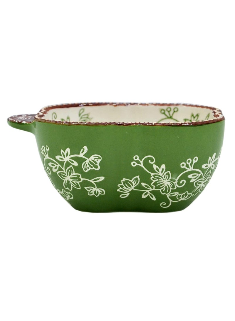 temp-tations® Floral Lace Bakeware Set,Set of 2 Square Soup and Sandwich Set- Green