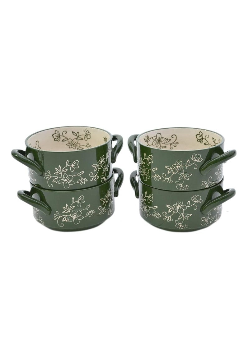 temp-tations® Floral Lace Set of 4 baker with wire rack - Green