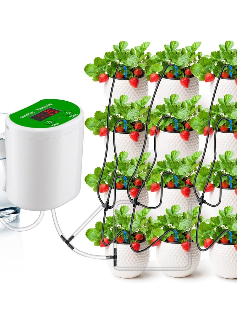 Automatic Watering System for Potted Plants, Plant Watering System Houseplants Self Watering System Programmable Water Timer with Drip Irrigation Kit for 12 Plants