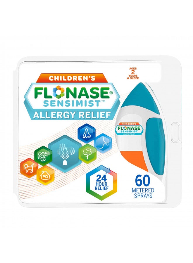 Flonase Sensimist Allergy Relief Nasal Spray for Children, 24 Hour Non Drowsy Allergy Medicine - 60 Gentle Sprays