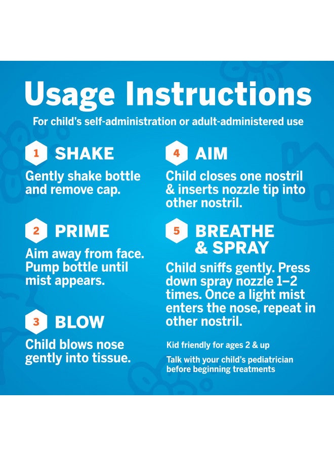 Flonase Sensimist Allergy Relief Nasal Spray for Children, 24 Hour Non Drowsy Allergy Medicine - 60 Gentle Sprays