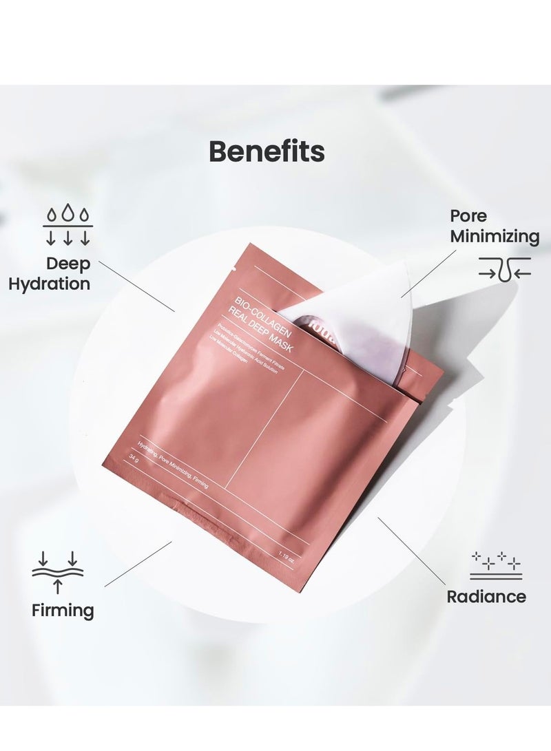 BIODANCE Bio-Collagen Real Deep Mask, Hydrating Overnight Mask, Pore Minimizing, Elasticity Improvement | 34g x4ea