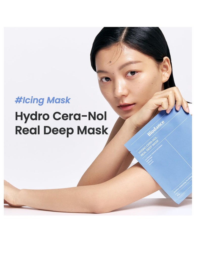 BIODANCE Hydro Cera-nol Real Deep Mask, Overnight Hydrogel Mask, Soothing, Moisturizing, Nourishing | 34g x 4ea