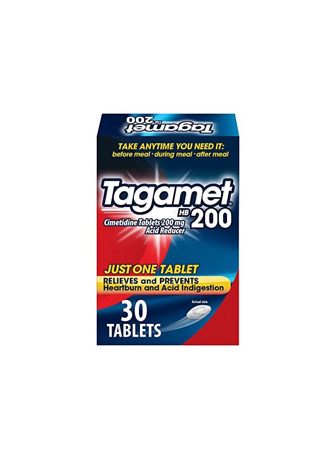 Tagamet HB 200 mg Cimetidine Acid Reducer and Heartburn Relief, 30 Count