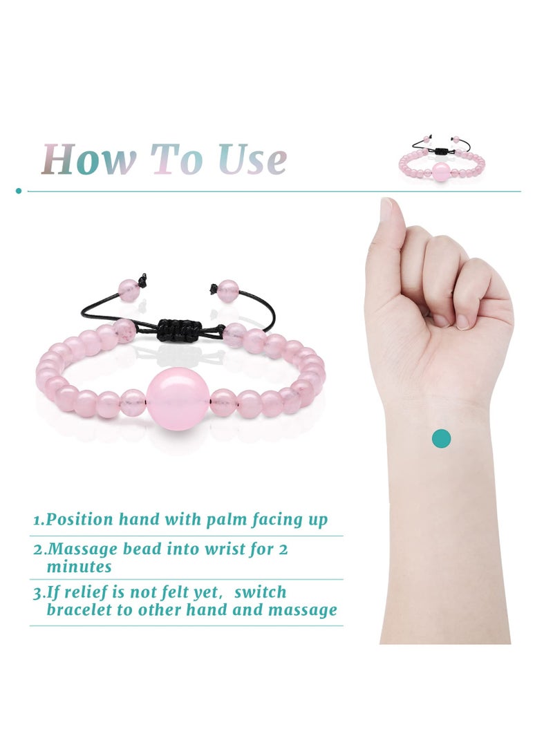 6 Pcs Adjustable Motion Sickness Relief Bracelets, Anti-Nausea Wristbands for Travel, Car, and Morning Sickness