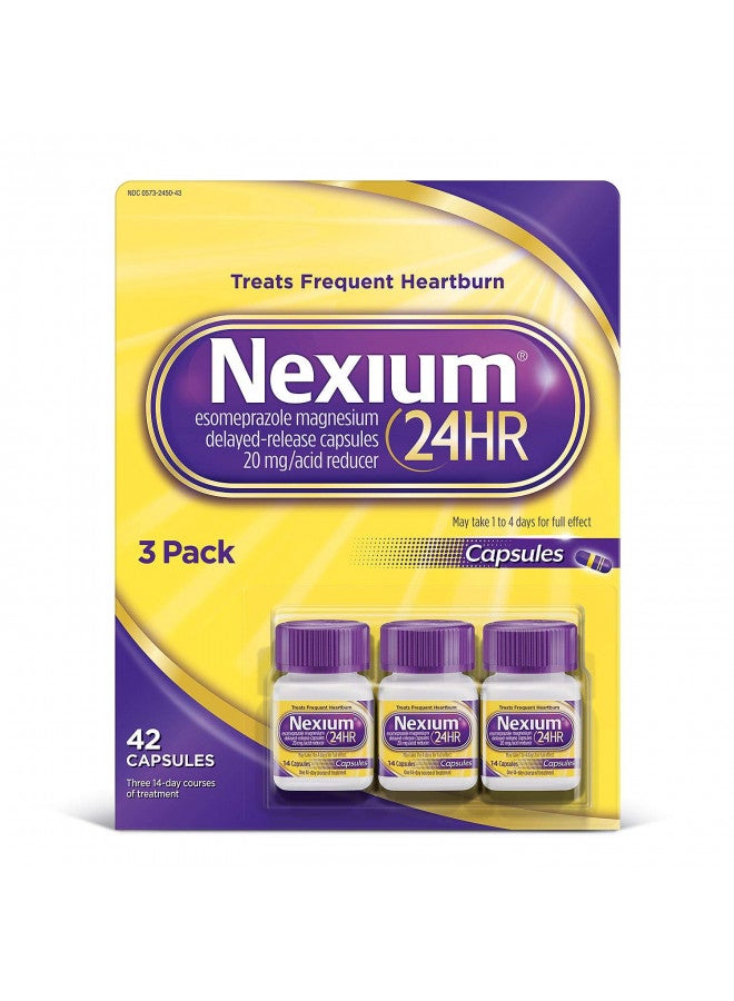 Nexium 24 Hr Acid Reducer 20 Mg 42 Capsules (Pack of 3)