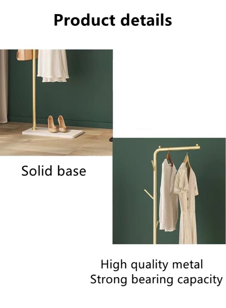 1-Piece Clothes Organizer and Metal Stand Gold/White 40x25x170 cm