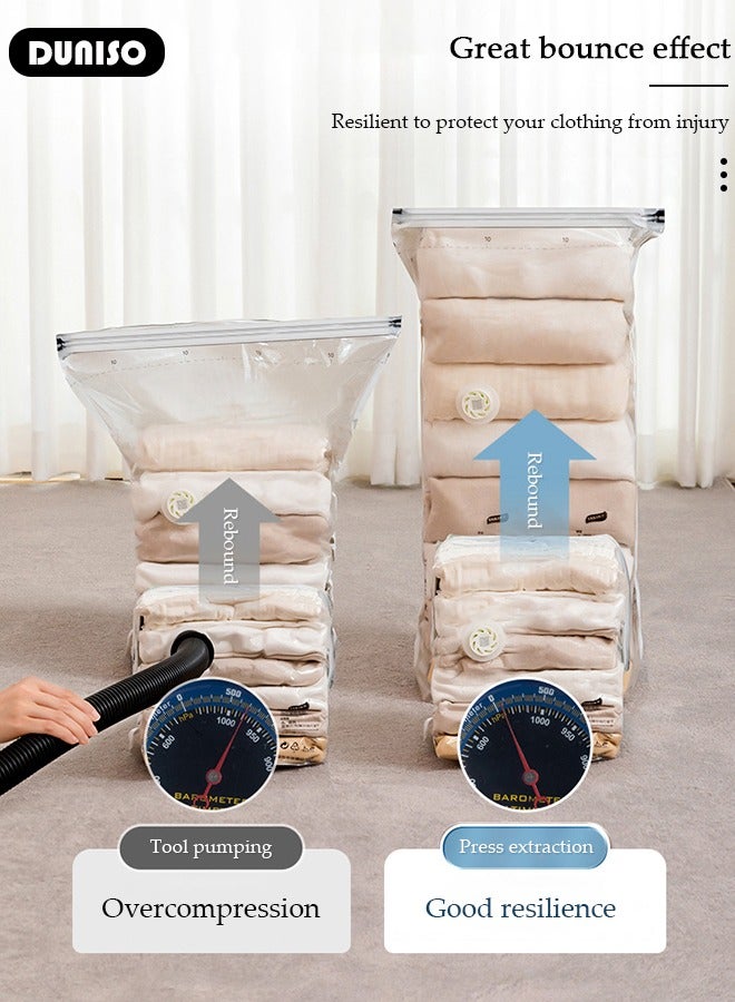 65*50*30 cm Cube Vacuum Storage Bags-5 Compression Bags No Pump or Pump Needed Reusable Compression Bags Large Space Saver Home Packing Organizers for Packing, Clothes, Comforters, Blankets