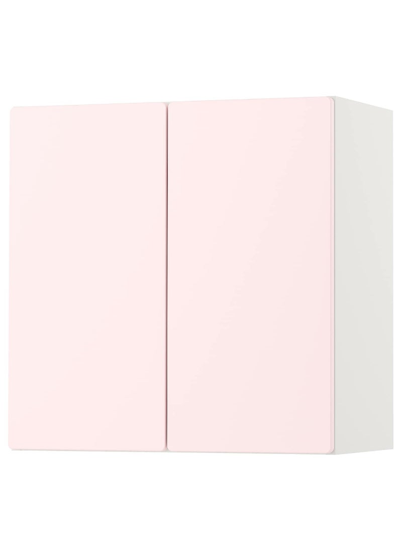 Wall Cabinet, White & Pale Pink With 1 Shelf, 60X32X60 Cm