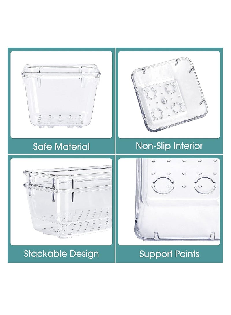 25 PCS Clear Plastic Drawer Organizer Set, 4 Sizes Desk Drawer Divider Organizers and Storage Bins for Makeup, Jewelry, Gadgets for Kitchen, Bedroom, Bathroom, Office (Clear)