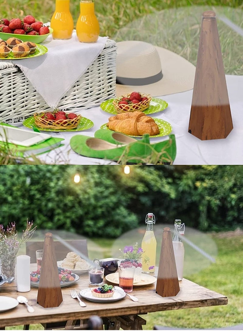 Fly Repellent Fan for Tables Fan Portable Wood Grain Table Fan,for Outdoor Indoor Keep Flies and Bugs Away from Your Food without using Chemicals Enjoy your Outdoor Meal without Bug Spray