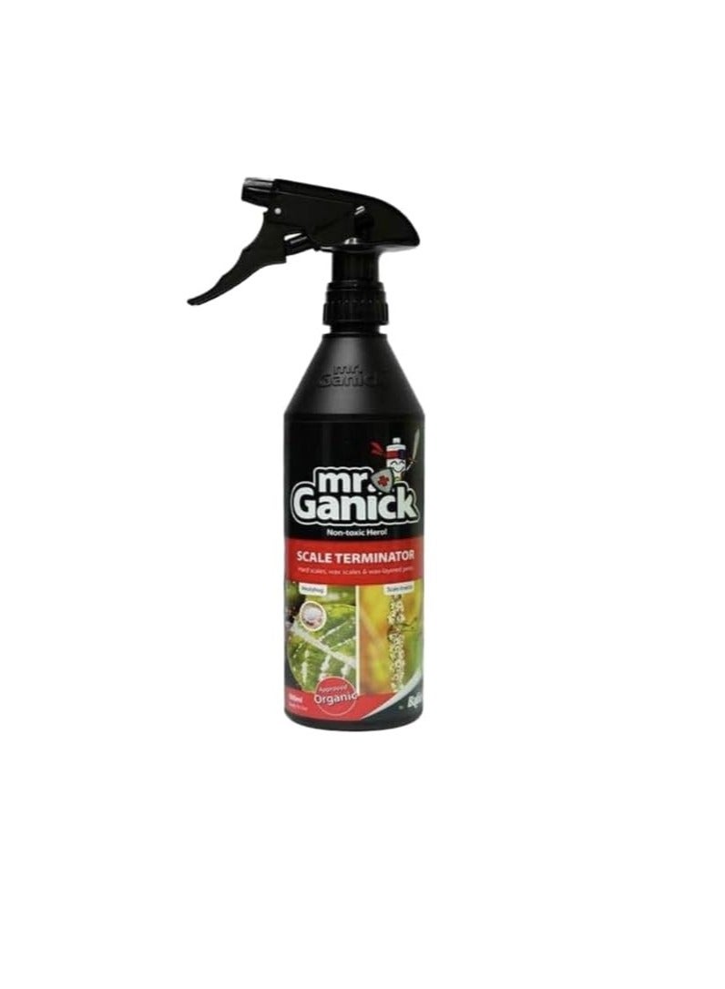 Mr. Ganick Organic Mealybug and Scale Terminator Spray is an Effective Eco Friendly Solution Designed to Tackle Mealybugs and Scale Insects on a Variety of Plants.  500ml Spray Provides Targeted Action Against these Common Pests While Adhering to Organic Gardening Principles.