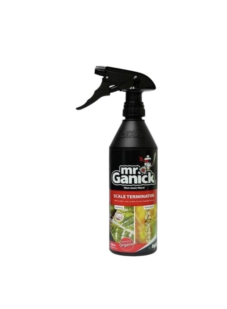 Mr.Ganick Organic Mealybug And Scale Terminator Spray 500Ml is a Natural Eco Friendly Solution Designed to Effectively Control Mealybugs and Scale Insects on a Variety of Plants.