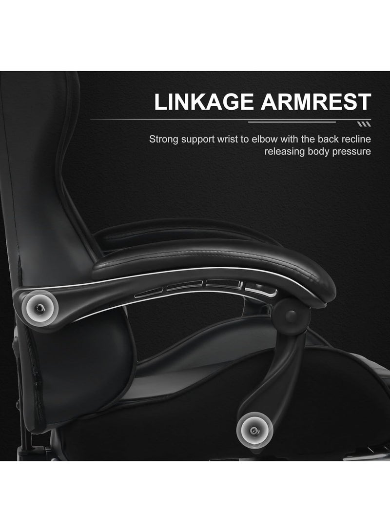 Gaming Chair, Big and Tall Gamer Chair, Racing Style Adjustable Swivel Office Chair, Ergonomic Video Game Chairs with Headrest and Lumbar Support