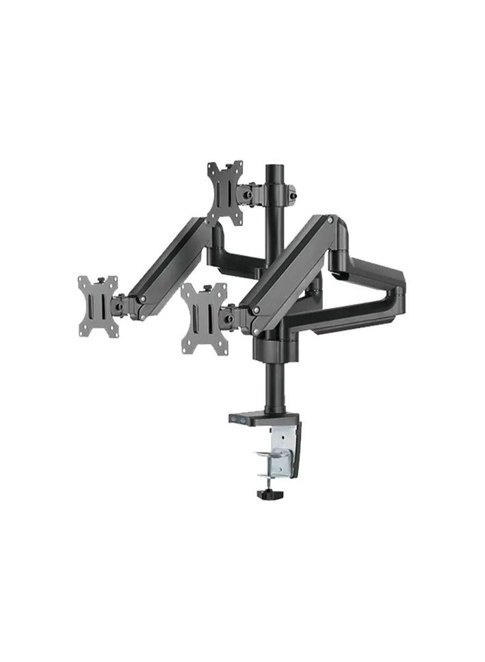 Twisted Minds PremiumTriple Monitors Aluminum Pole Mounted Gas Spring Monitor Arm With USB Ports TM-26-C018UP