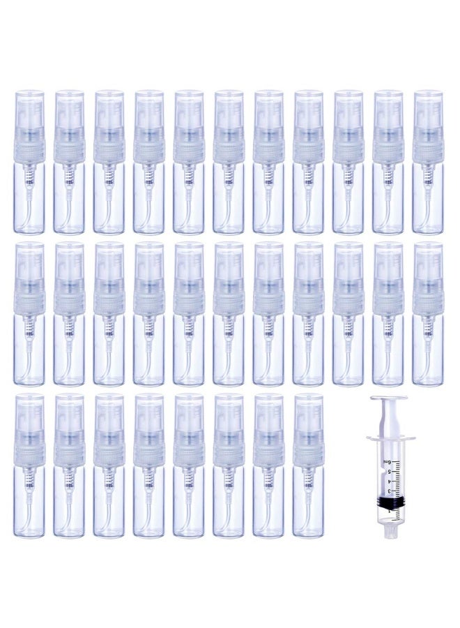 30Pieces 3Ml 5Ml 10Ml Portable Mini Refillable Clear Glass Empty Sprayer Perfume Bottles Cosmetic Atomizers Spray Bottle Container For Travel Party Must Makeup Tool 30Pieces 3Ml Glass Perfume Bottles