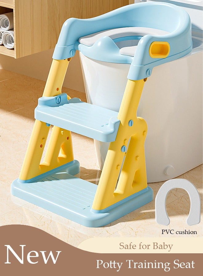 2-in-1 Kids Potty Training Toilet Seat with Step Stool Ladder,Toddlers-Comfortable Safe Potty Seat with Anti-Slip Pads Folding Ladder for Boys and Girls