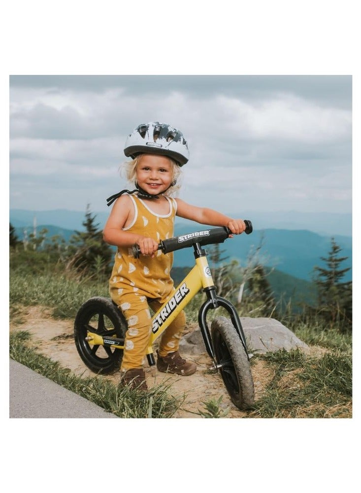 Strider 12” Sport Bike - No Pedal Balance Bicycle for Kids 18 Months to 5 Years - Includes Safety Pad, Padded Seat, Mini Grips & Flat-Free Tires - Tool-Free Assembly & Adjustments