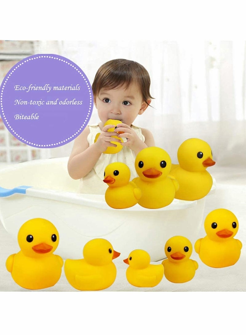 Bath Duck Toys, 9 Pcs Mini Bath Duck Toys, Yellow Rubber Ducks Float Ducks Baby Shower Toy for Toddlers Boys Girls Over 3 Months (2.17 Inches)