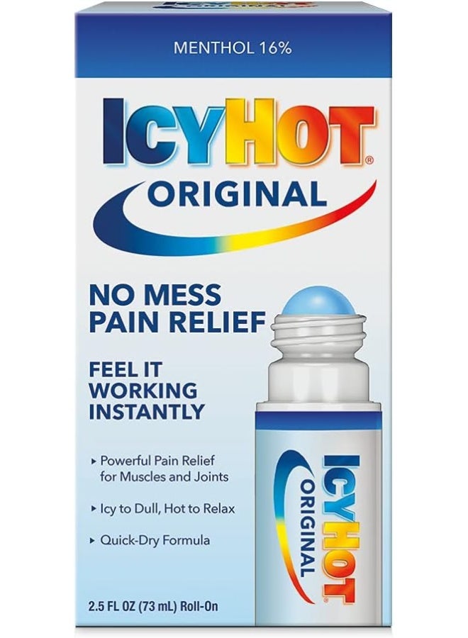 Icy Hot Original Medicated Pain Relief Liquid with No Mess Applicator, 2.5 Fluid Ounces