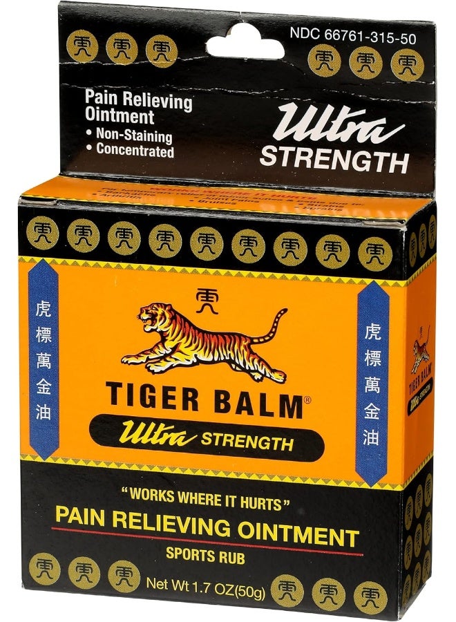 Tiger Balm Pain Relieving Ointment Ultra Strength Non-staining, 1.7 Ounce