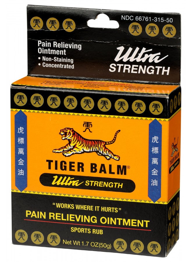 Tiger Balm Pain Relieving Ointment Ultra Strength Non-staining, 1.7 Ounce