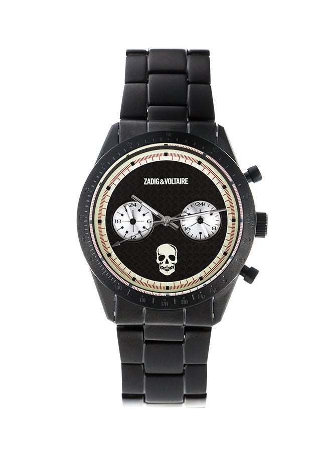 unisex Unisex's Black Analog Stainless Steel Band Watch - ZVM124