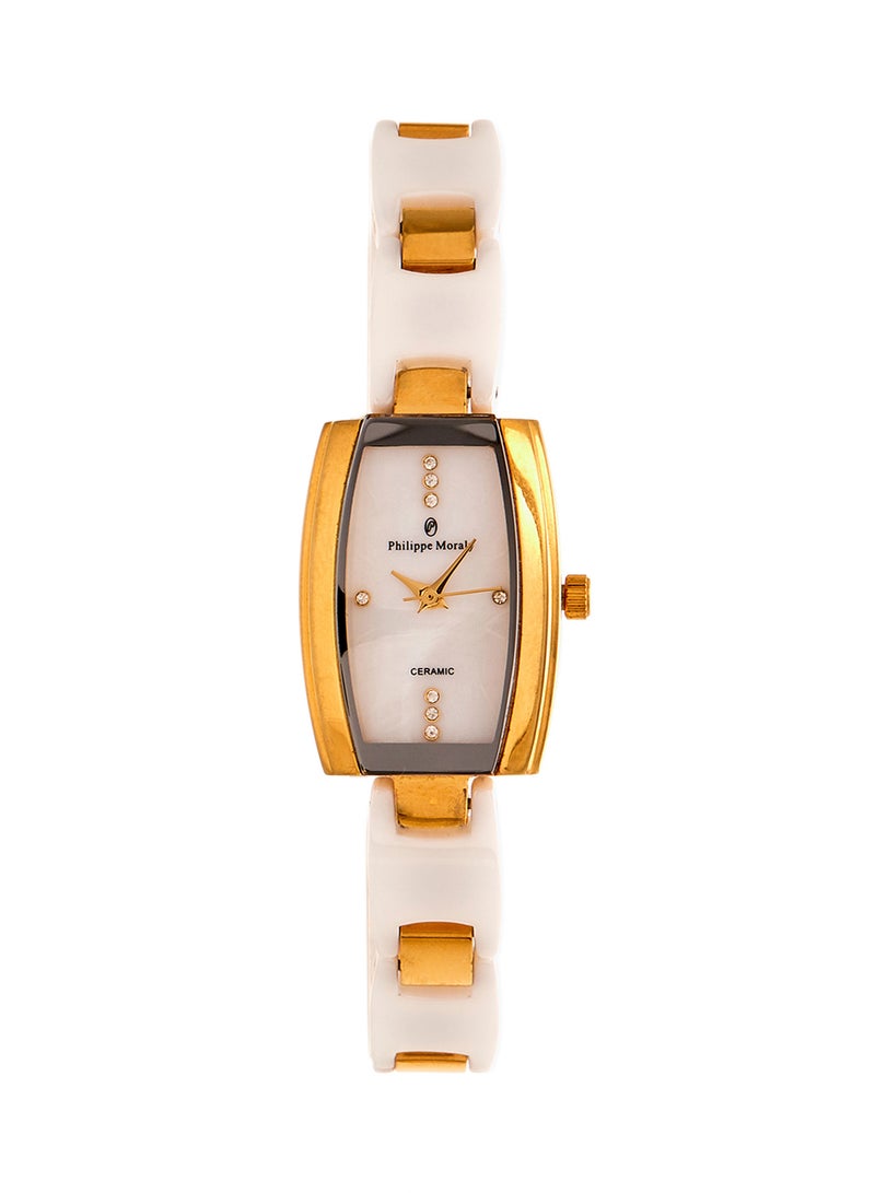 Women's Water Resistant Ceramic Analog Wrist Watch M1122GPWW