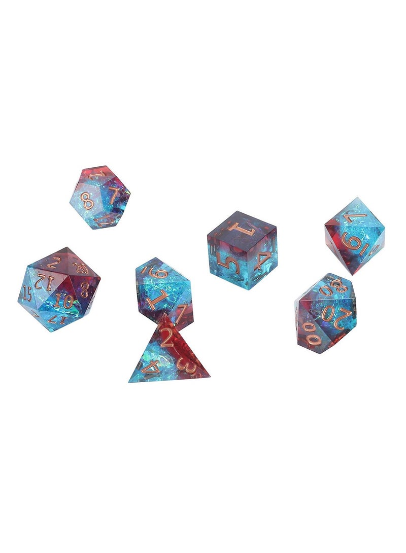 7 Polyhedral Resin Transparent Digital Dice Set Chessboard Role Playing Game
