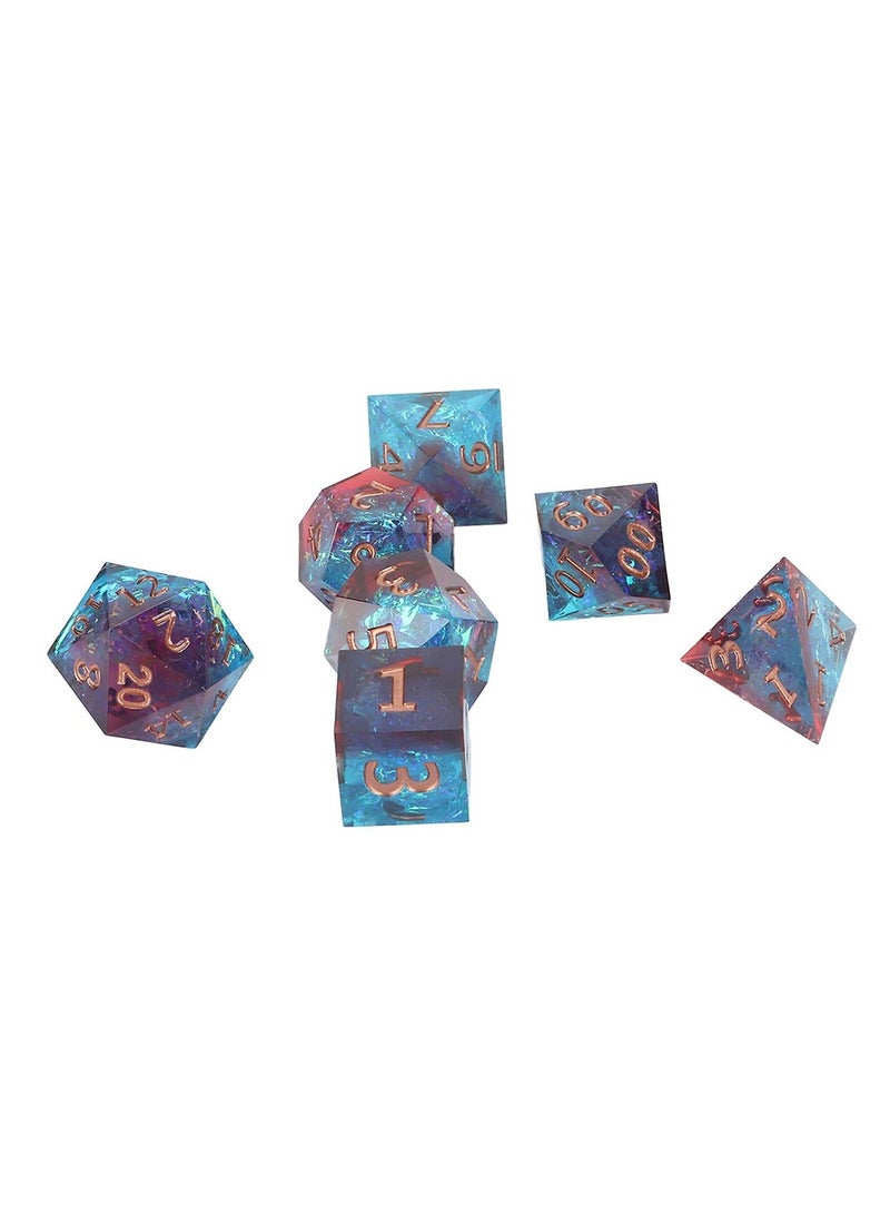 7 Polyhedral Resin Transparent Digital Dice Set Chessboard Role Playing Game