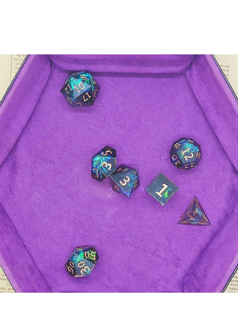 7 Polyhedral Resin Transparent Digital Dice Set Chessboard Role Playing Game