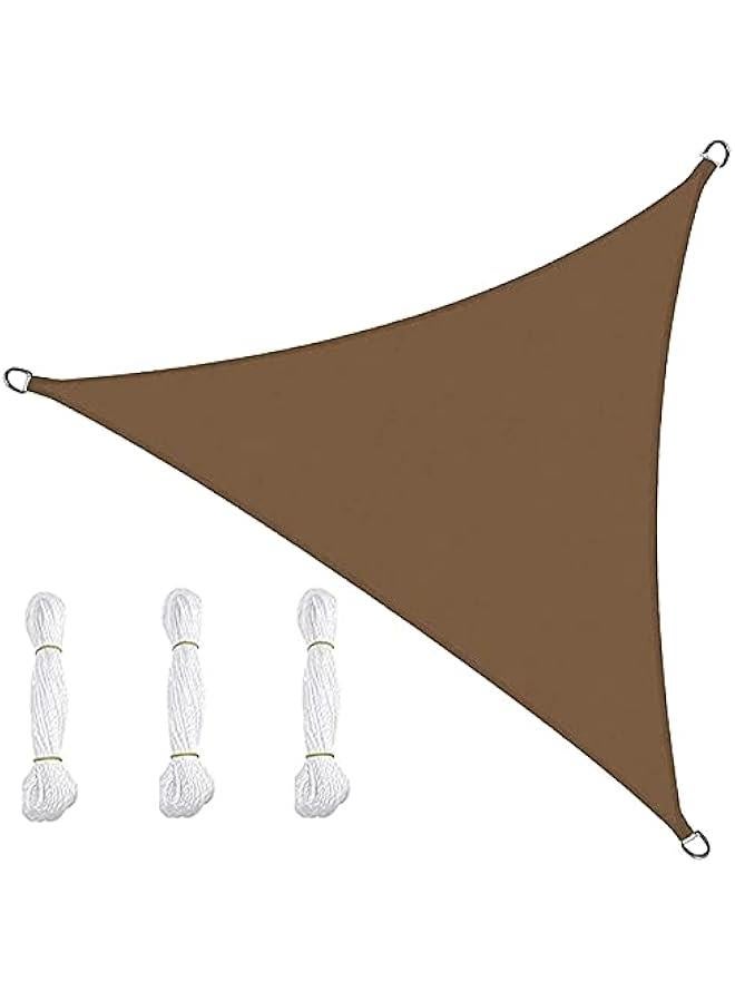 Sun Shade Sail Triangle Waterproof Sun Shade 95% UV Block Canopy for Patio Backyard Lawn Garden Outdoor Activities with Fixing Kit (2x2x2m(6.5x6.5x6.5ft),Brown)