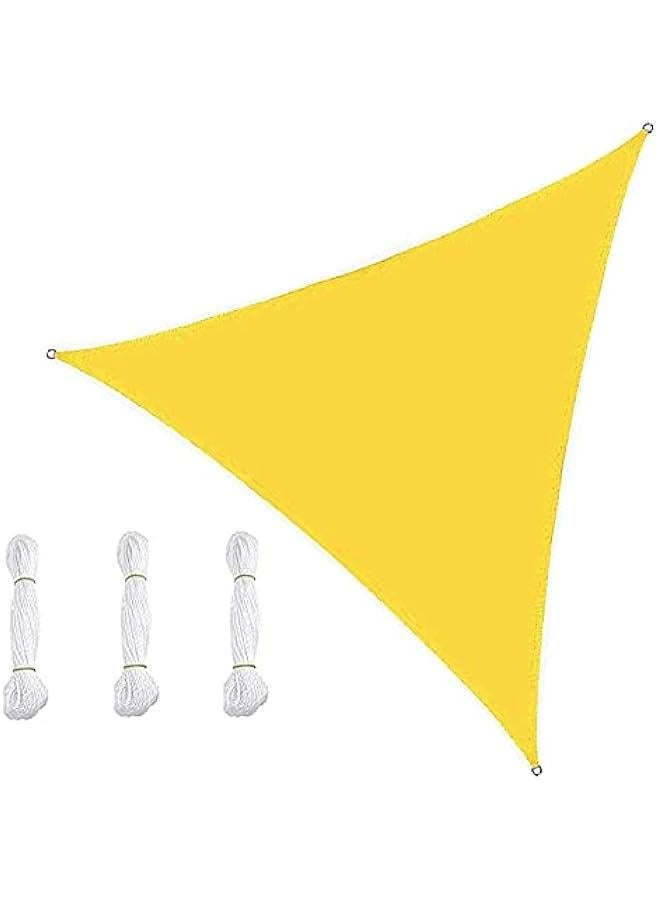 Sun Shade Sail Triangle Waterproof Sun Shade 95% UV Block Canopy for Patio Backyard Lawn Garden Outdoor Activities with Fixing Kit (4x4x5.7m(13.1x13.1x18.7ft),Yellow-A)