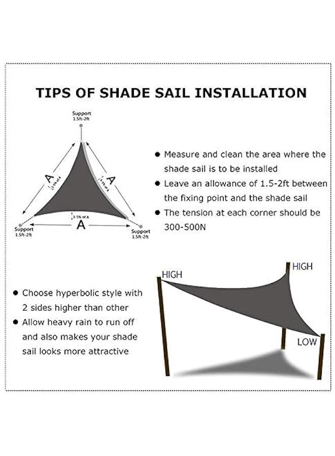 Sun Shade Sail Triangle Waterproof Sun Shade 95% UV Block Canopy for Patio Backyard Lawn Garden Outdoor Activities with Fixing Kit (3.6x3.6x3.6m(11.8x11.8x11.8ft),Orange)