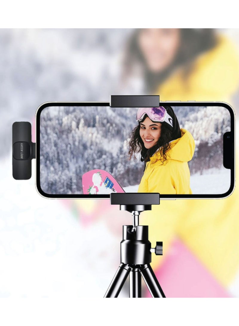 Solo Wireless Microphone with Adaptive Noise Reduction, 360° Surround Sound, Highly Sensitive, Clear Timbre, Precise Radio, 5-6 Hours Battery Life - Black