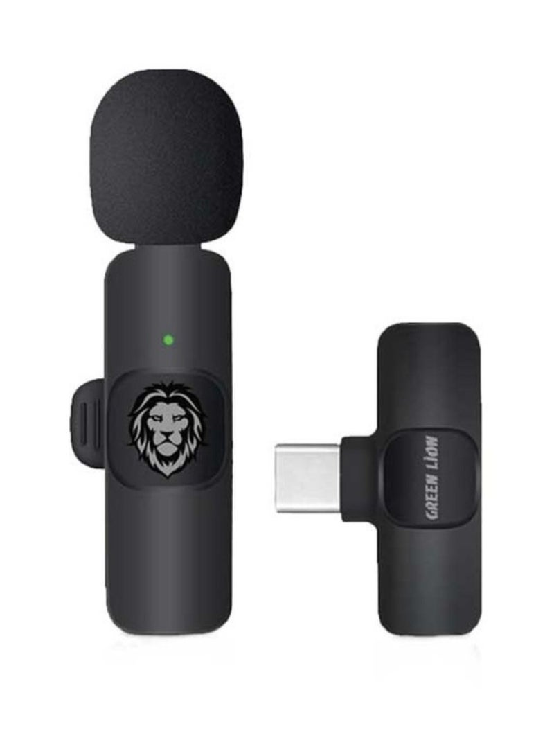 Solo Wireless Microphone with Adaptive Noise Reduction, 360° Surround Sound, Highly Sensitive, Clear Timbre, Precise Radio, 5-6 Hours Battery Life - Black