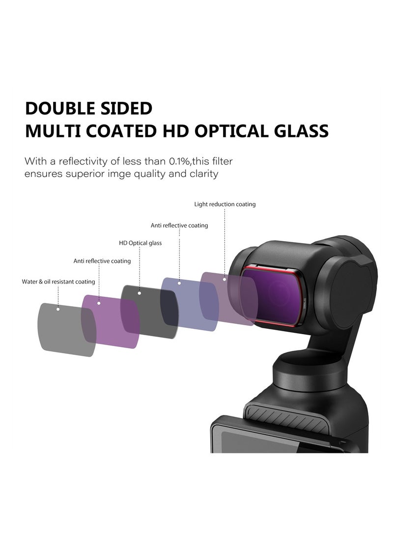 Magnetic Aluminum ND Filter Set for DJI Osmo Pocket 3 - 6 Pack CPL ND8 ND16 ND32 ND64 ND256 for Enhanced Photography