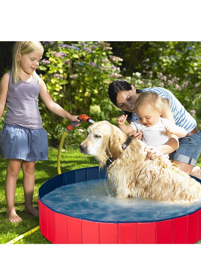 Large Foldable Dog Pool Collapsible PVC Pet Bath Tub for Indoor Outdoor Use Ideal for Puppies and Kids