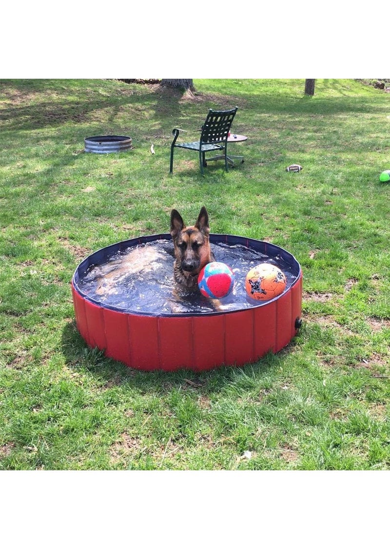 Large Foldable Dog Pool Collapsible PVC Pet Bath Tub for Indoor Outdoor Use Ideal for Puppies and Kids