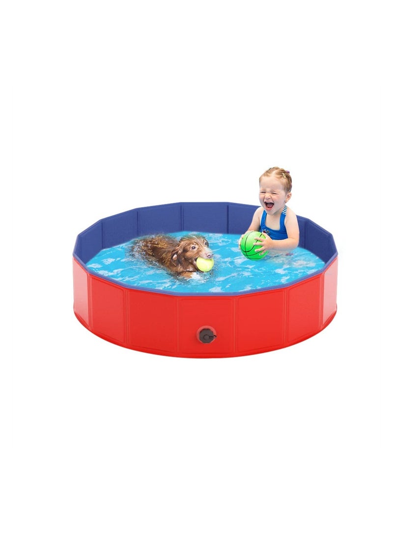 Large Foldable Dog Pool Collapsible PVC Pet Bath Tub for Indoor Outdoor Use Ideal for Puppies and Kids