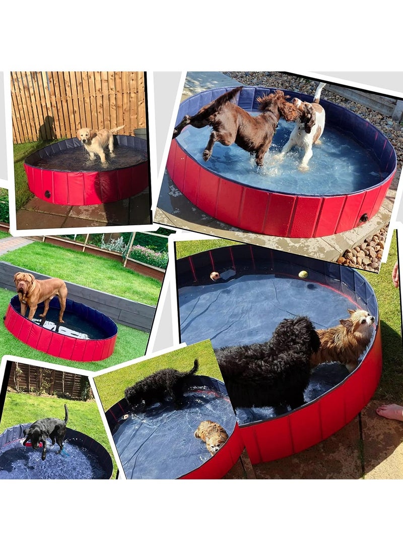 Large Foldable Dog Pool Collapsible PVC Pet Bath Tub for Indoor Outdoor Use Ideal for Puppies and Kids