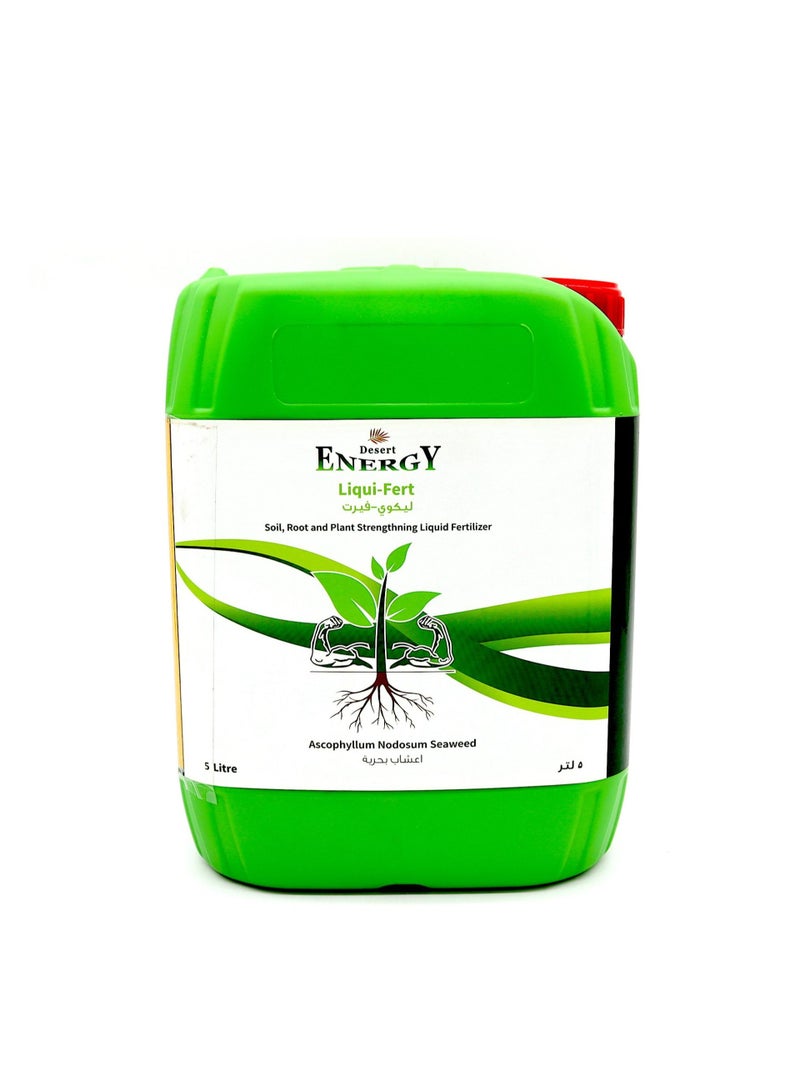 Desert Energy Seaweed Liquid Fertilizer is a Premium Liquid Fertilizer Designed to Enhance Soil Health Strengthen Plant Roots and Support Robust Growth Packaged in a 5 Liter Container Seaweed Based Fertilizer Provides Essential Nutrients and Natural Growth Stimulants for Both Soil and Plants.