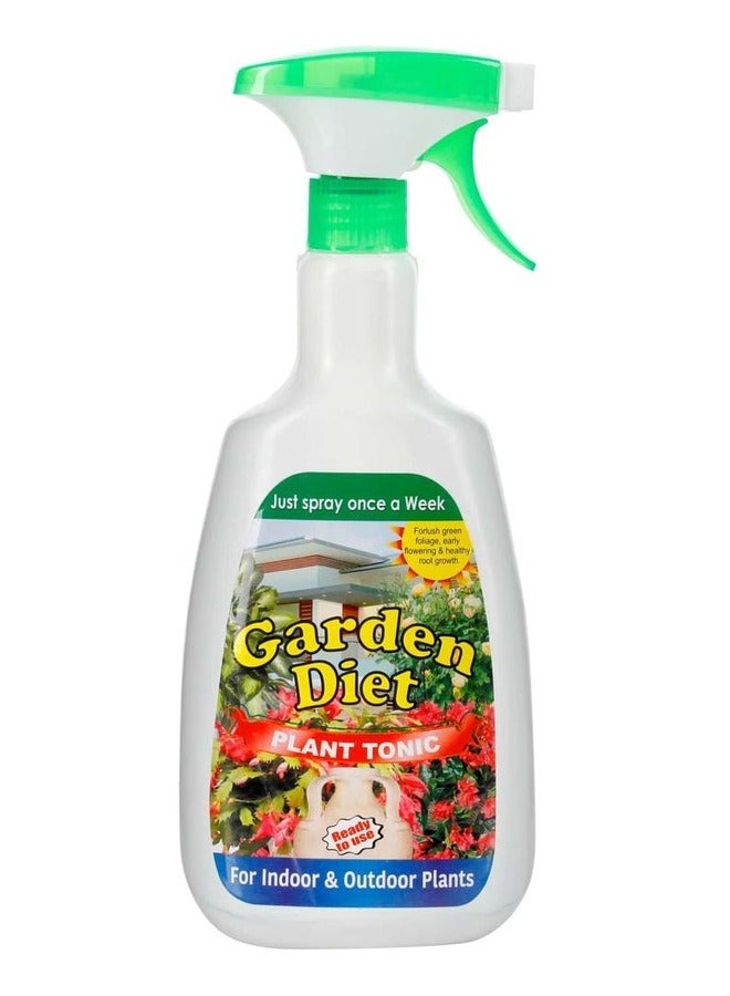 Ready to Use Garden Diet Plant Tonic Liquid Spray Fertilizer is a Convenient and Effective Solution Designed to Promote the Health and Vitality of All Types of Plants This 860ml Bottle Comes in a Spray form Making it Easy to Apply Directly to Plant Foliage for Fast Absorption and Visible Results.