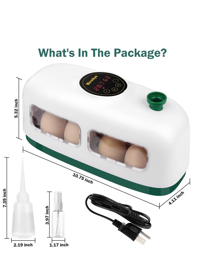 Mini Egg Incubator for 8 Eggs with Humidity and Temperature Control for Hatching Chicks, Quail, Duck, Goose and Bird Eggs