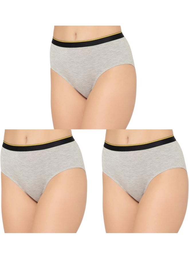 Bummer Women's Solid Micro Modal Hipsters Panties | Soft & Breathable Underwear | Combo Pack of 3